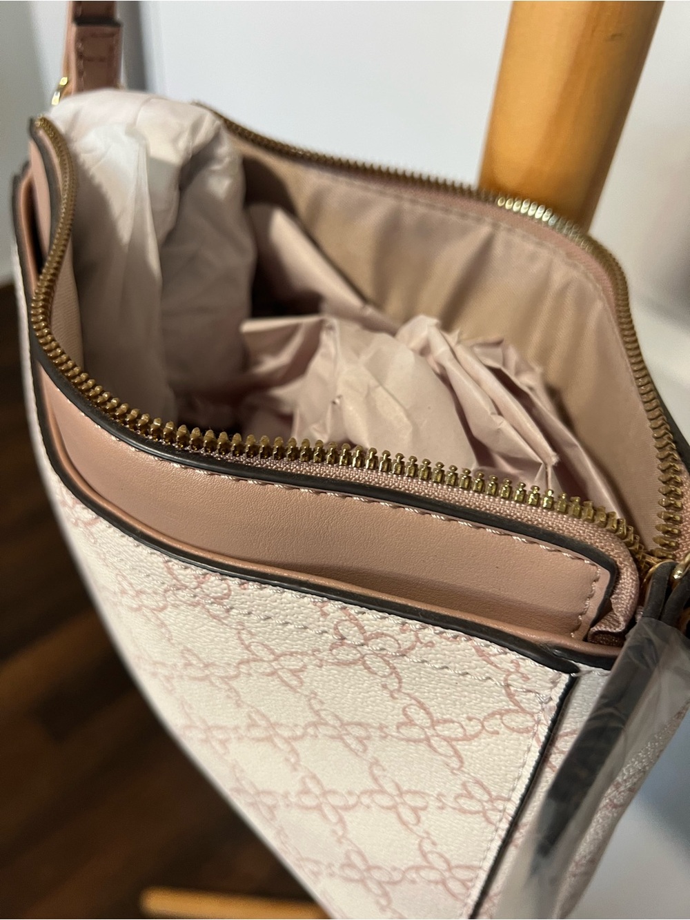 Nine West Taupe and Blush Logo Crossbody - Picture 2 of 3